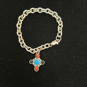 SW Silver Cross Charm Bracelet